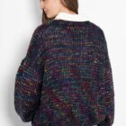 navy rainbow knit cardi