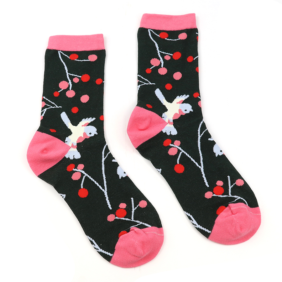 cotton cherry bird socks