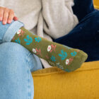 cotton floral sprig socks
