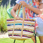 recycled jute beach bag
