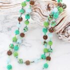 green beaded ball necklace