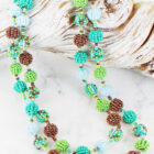 green beaded ball necklace