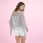 grey fringe crochet top
