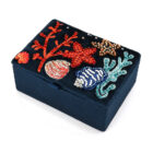 embroidered sealife jewellery box