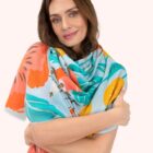 powder lovebird poppy scarf