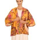 Powder crane kimono jacket