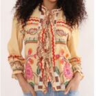 yellow floral tie blouse