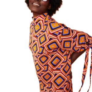 orange print tunic dress