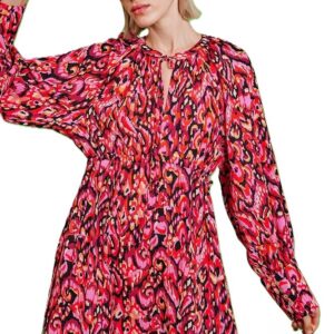 pink dot print dress