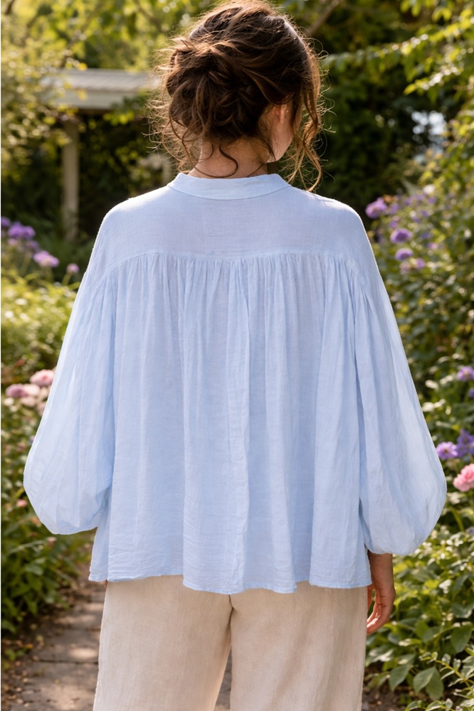 sky blue cotton shirt