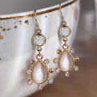 gold pearly drop earrings