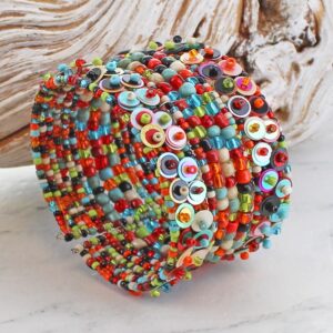 red sequin bead bracelet