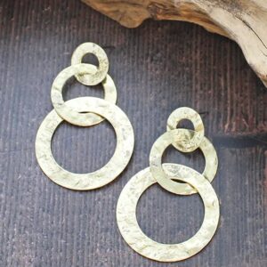 gold triple hoop earrings