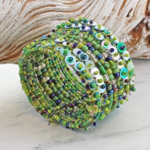green sequin bead bracelet