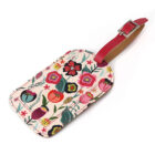 pink floral luggage tag