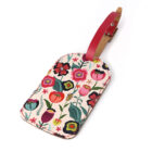 pink floral luggage tag