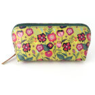 mustard retro floral pouch