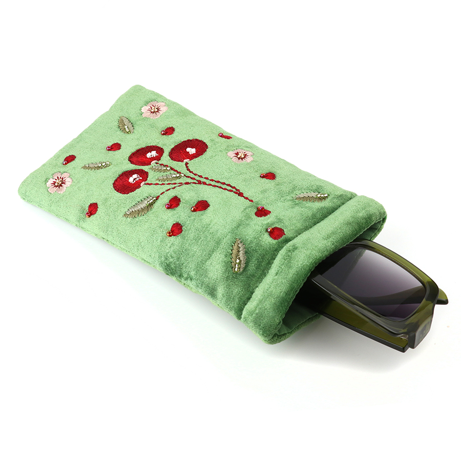 PoM velvet cherry glasses case Rainbow and Spoon Oxford velvet cherry glasses case