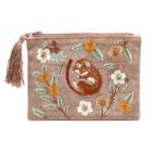 embroidered velvet dormouse pouch