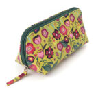 mustard retro floral pouch