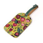 mustard floral luggage tag