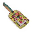 mustard floral luggage tag