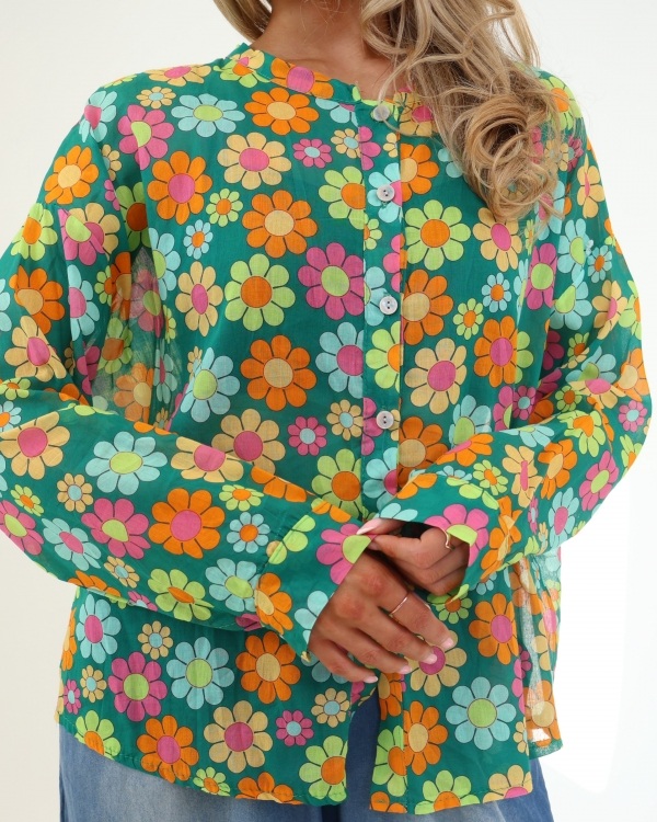 jade floral cotton shirt