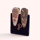 powder crysanthemum and bow hairclips