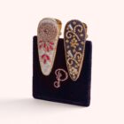 powder crysanthemum bows hairclips