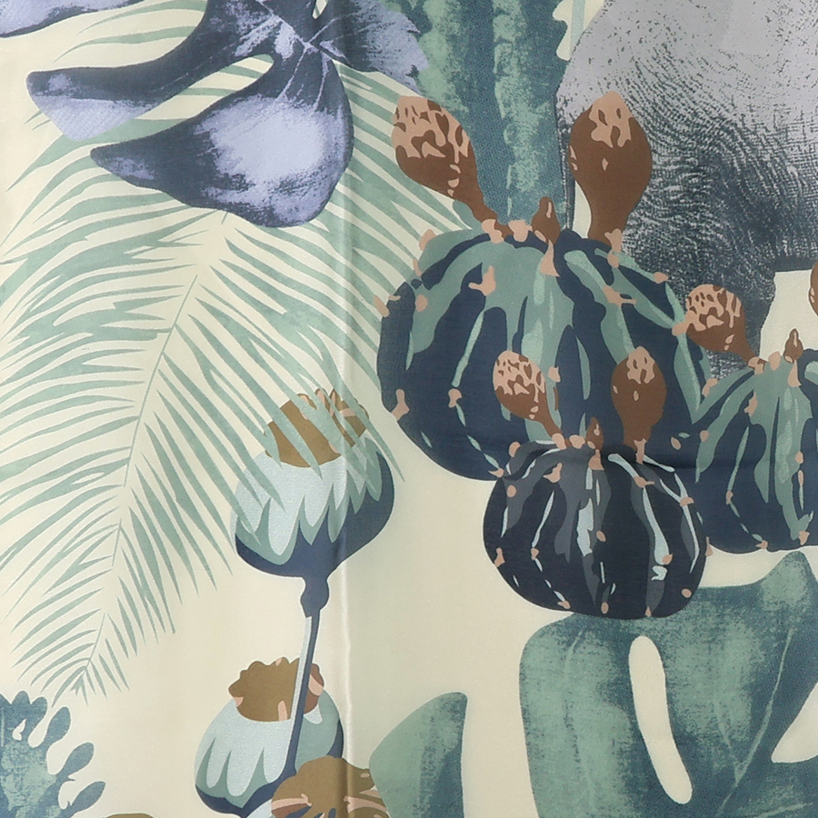 satin elephant print scarf