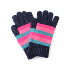 navy stripe knit gloves