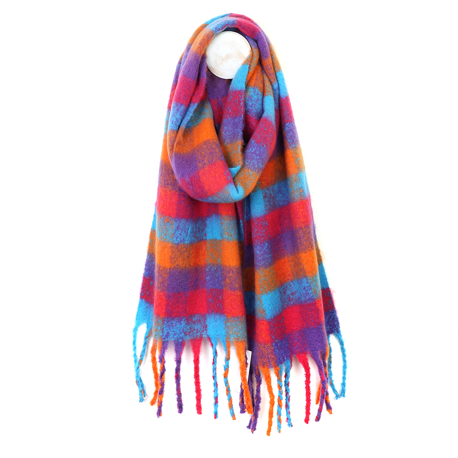 PoM recycled check scarf Rainbow and Spoon Oxford recycled check scarf