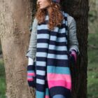 oversized stripe knit scarf