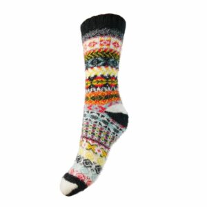 black fairisle wool socks